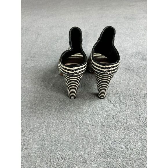 Derek Lam 10 Crosby Jiles Mules Size 7M Black Leather Stripes - Picture 8 of 11